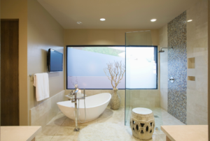 Elegant freestanding tub in a Los Gatos bathroom remodel service