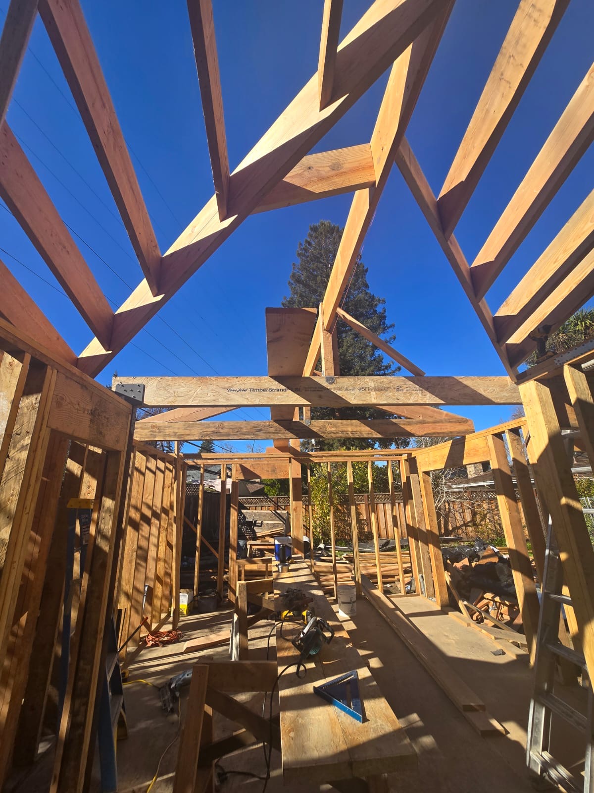 Structural framing inspection during residential renovation